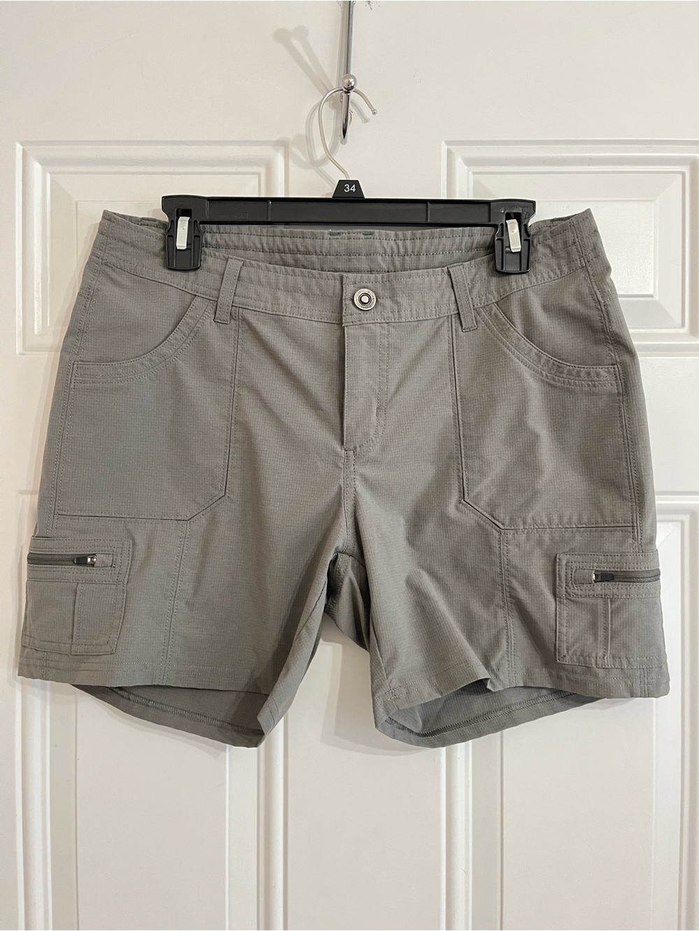 Kuhl Horizon Shorts Women’s 10 Gray Outdoor Hiking Cargo 5” Inseam Gorpcore